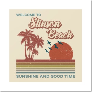 Stinson Beach - Stinson Beach Retro Sunset Posters and Art